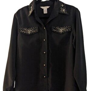 Vintage Sellecca Embellished Button Down Shirt